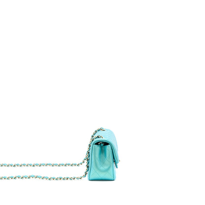 Chanel 21S Mini Rectangular Flap Bag Calfskin Iridescent Green LGHW