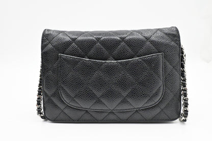 Chanel Wallet on Chain in Black MattelassÃÂ© Caviar Leather