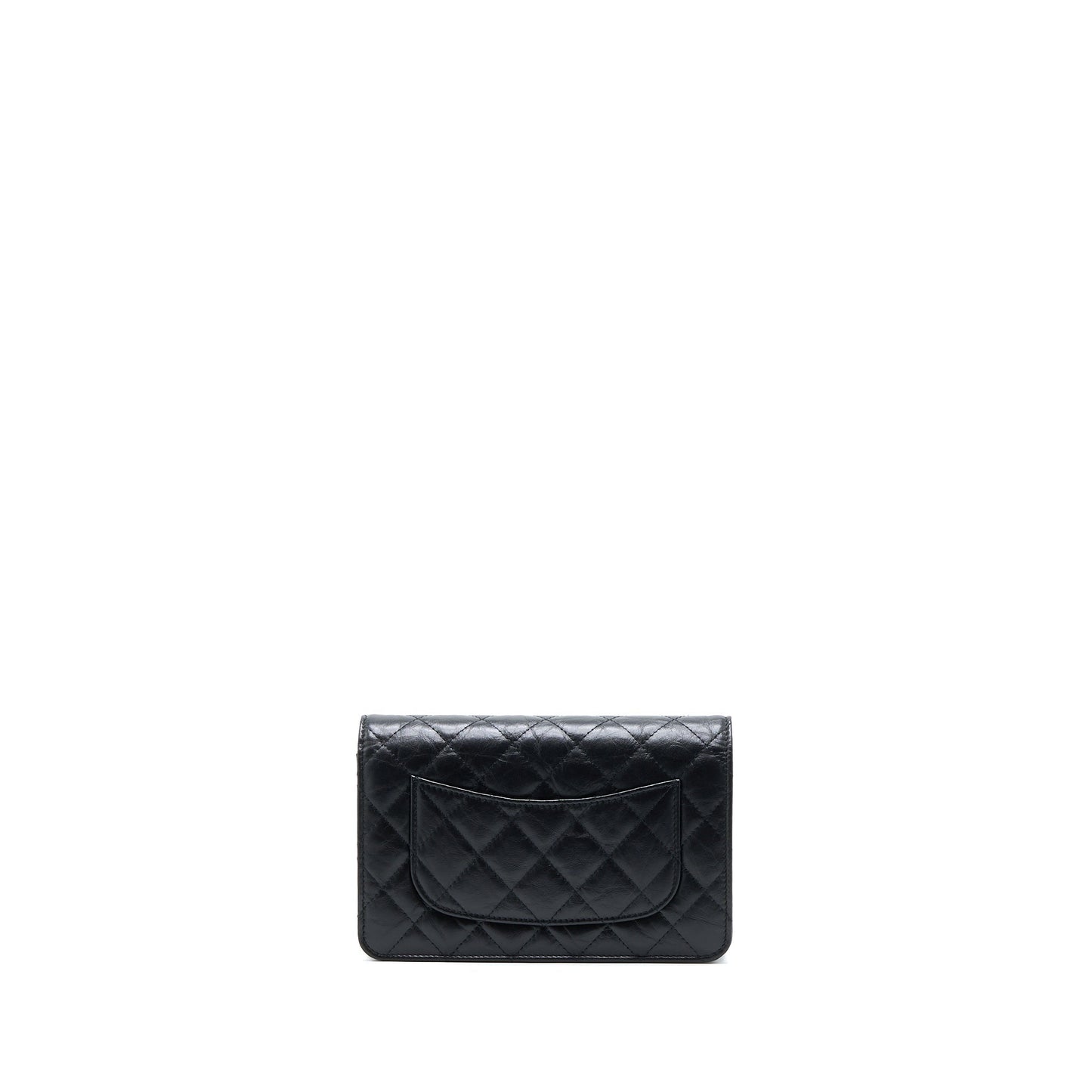 Chanel 2.55 Reissue Wallet on Chain Aged Calfskin Black Brushed GHW (Microchip)