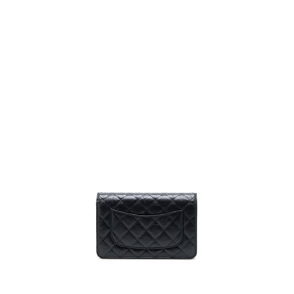 Chanel 2.55 Reissue Wallet on Chain Aged Calfskin Black Brushed GHW (Microchip)