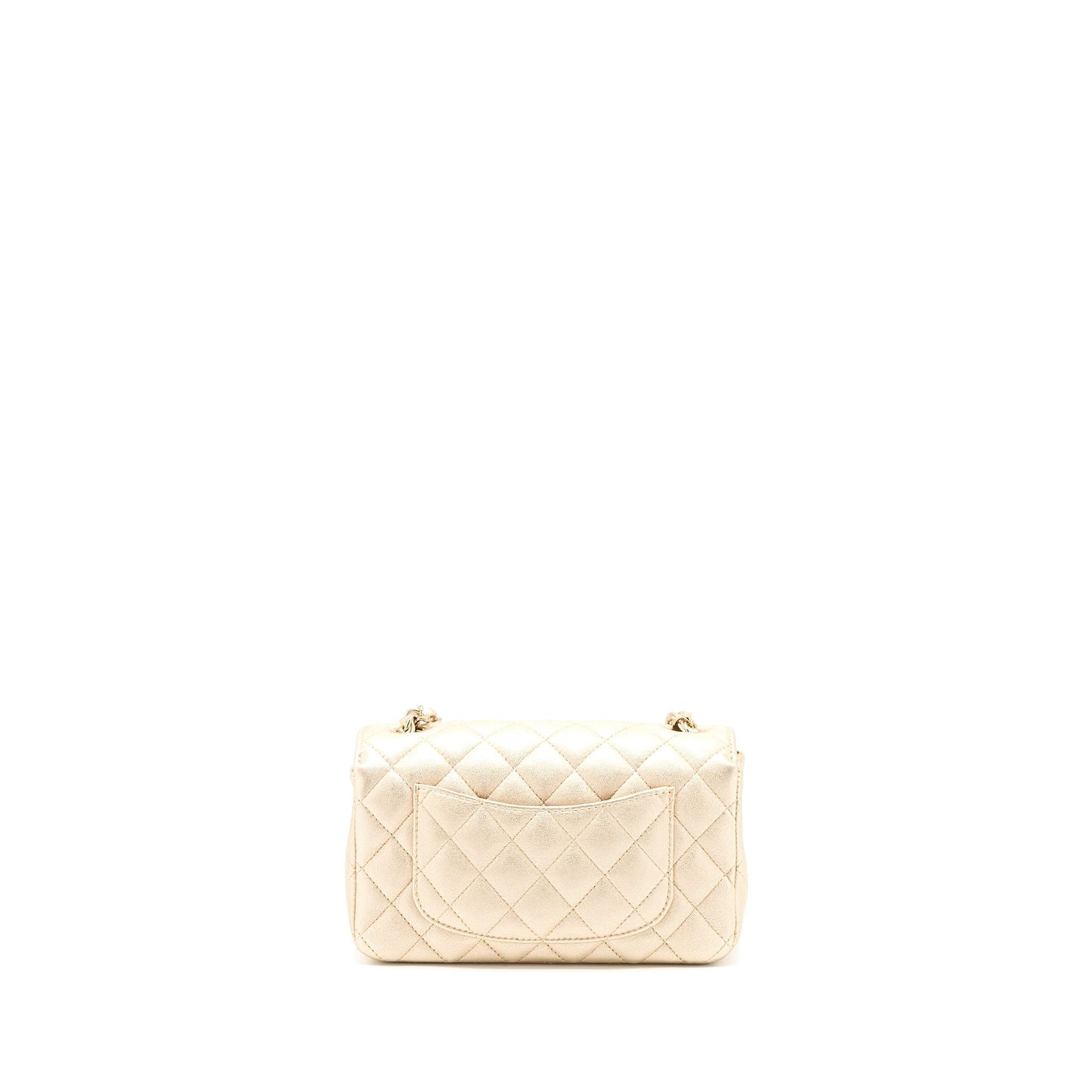 Chanel 21P Mini Rectangular Flap Bag Grained Lambskin Gold LGHW
