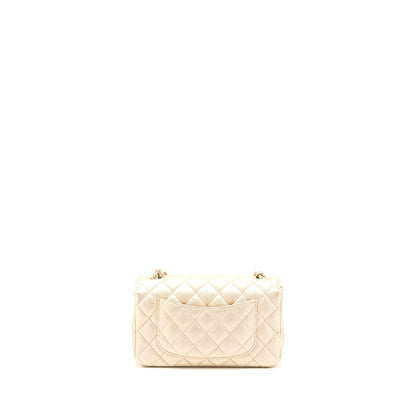 Chanel 21P Mini Rectangular Flap Bag Grained Lambskin Gold LGHW