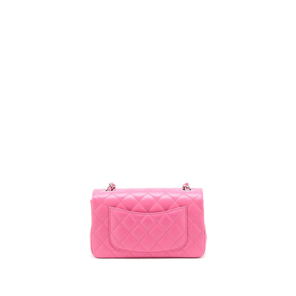 Chanel Classic Mini Rectangular Flap Bag Lambskin Pink SHW