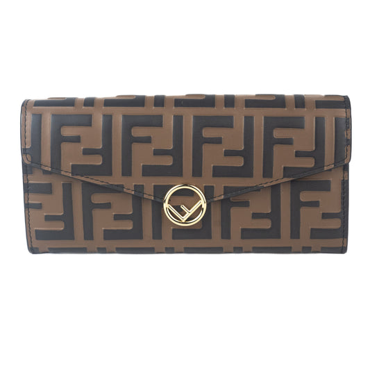 Fendi Continental Wallet in brown leather