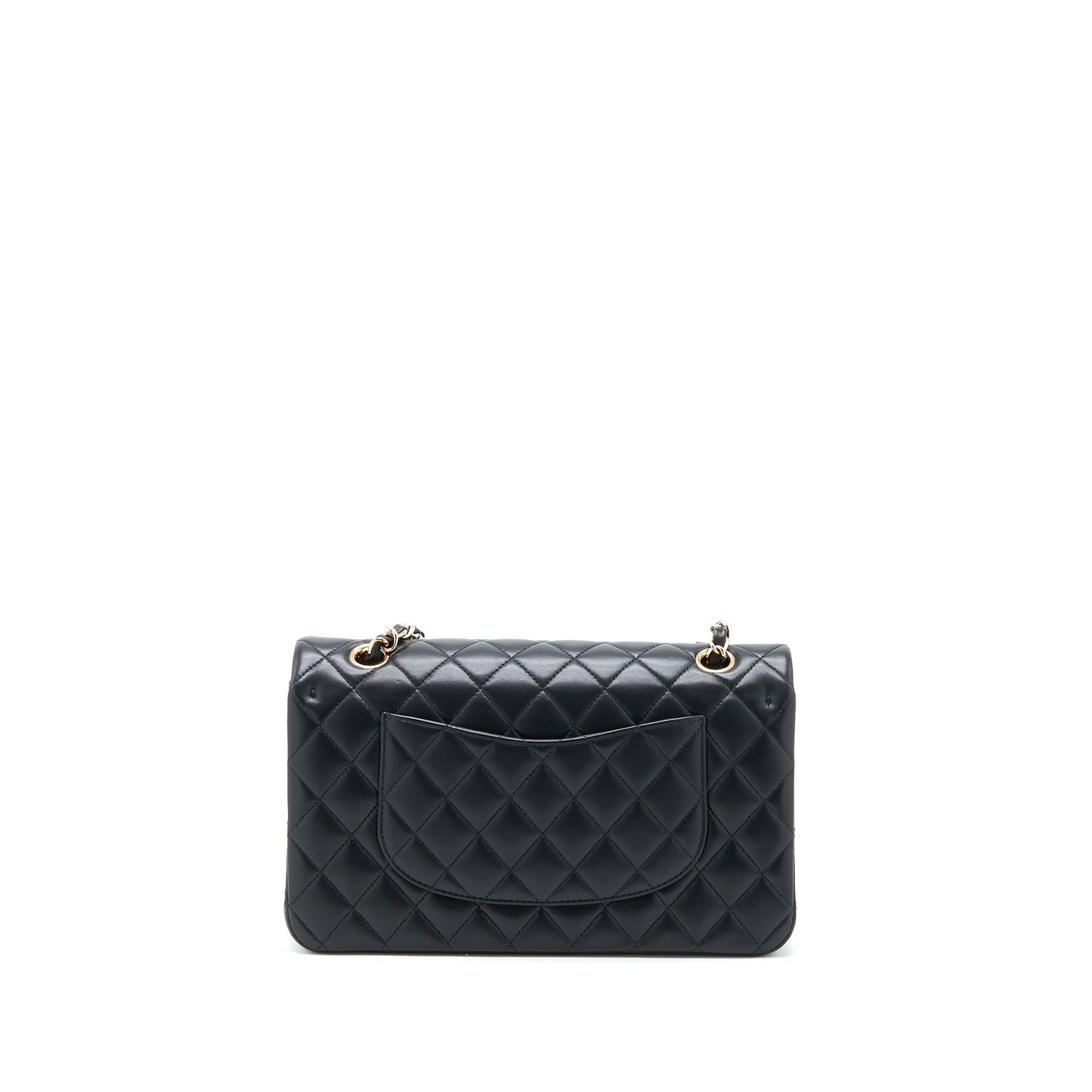 Chanel Medium Classic Flap Bag Lambskin Black RGHW (Microchip)