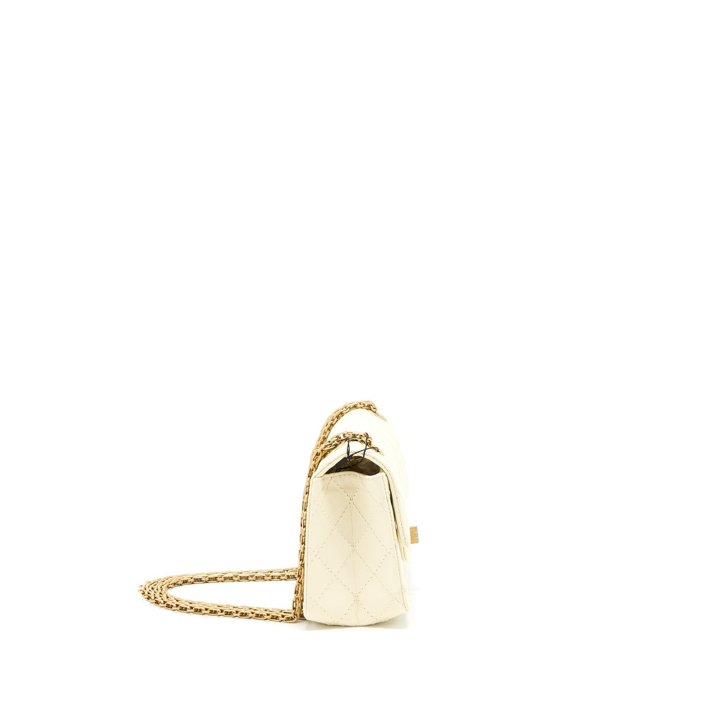 Chanel 20A Mini 2.55 Reissue Flap Bag Aged Calfskin Creamy White Brushed GHW
