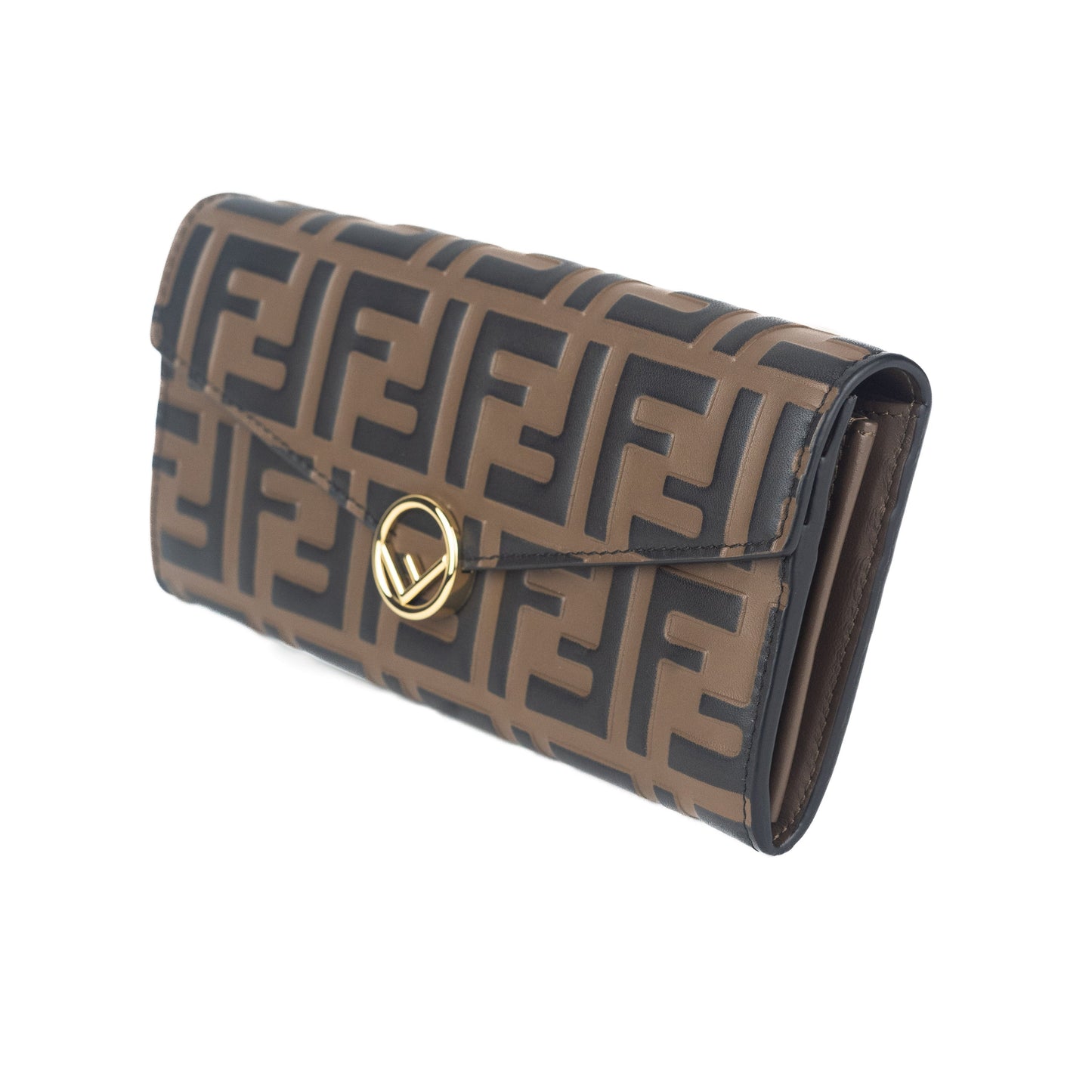 Fendi Continental Wallet in brown leather