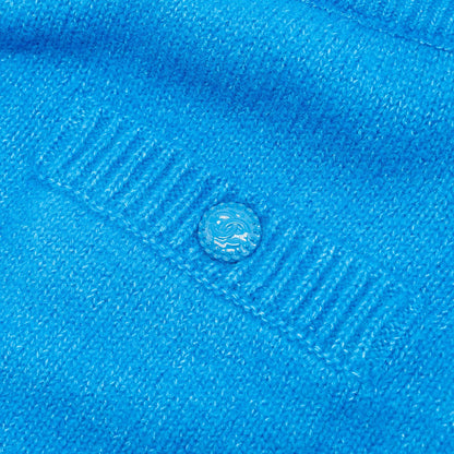 Chanel size 34 top and bottom set wool/ silk/ cashmere blue