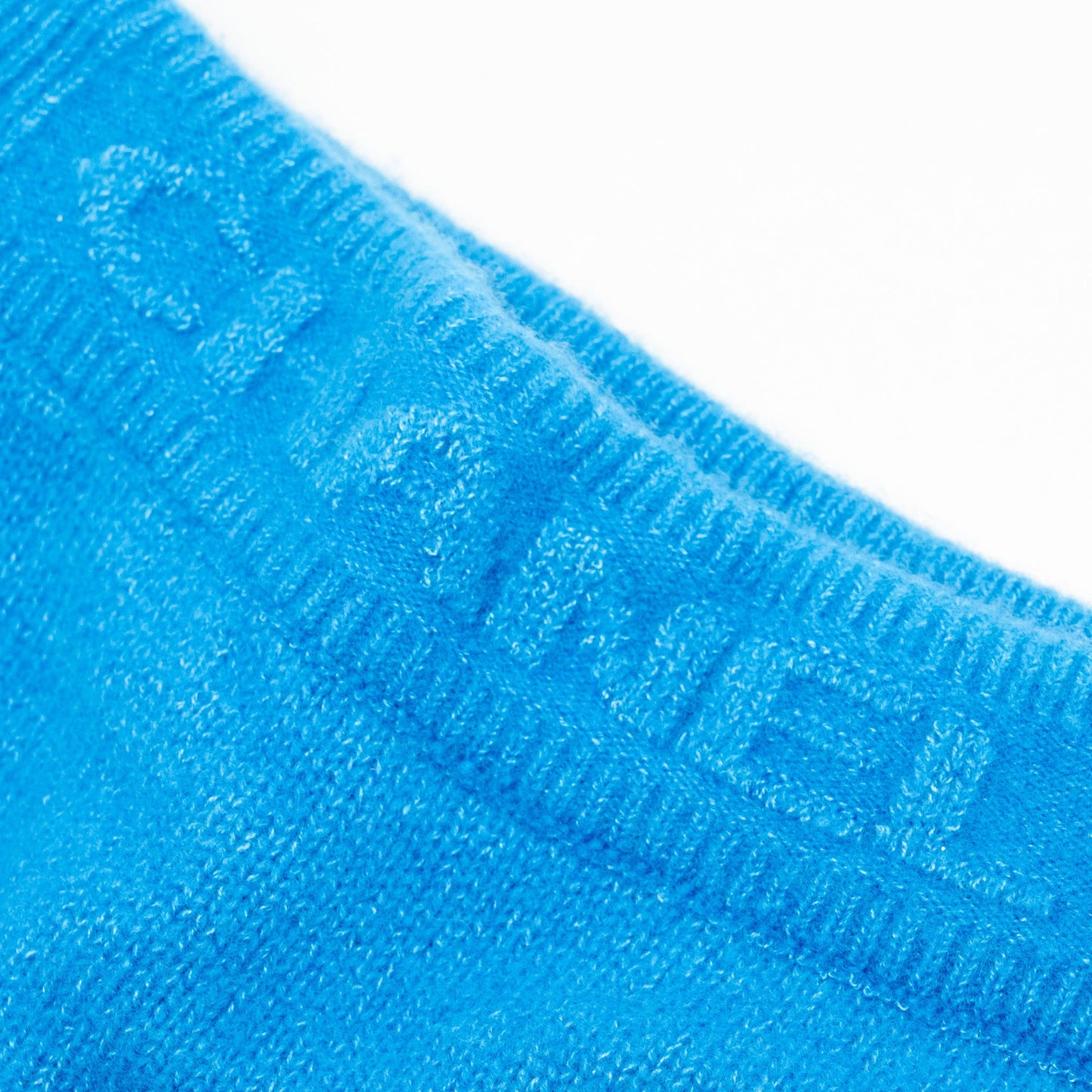 Chanel size 34 top and bottom set wool/ silk/ cashmere blue