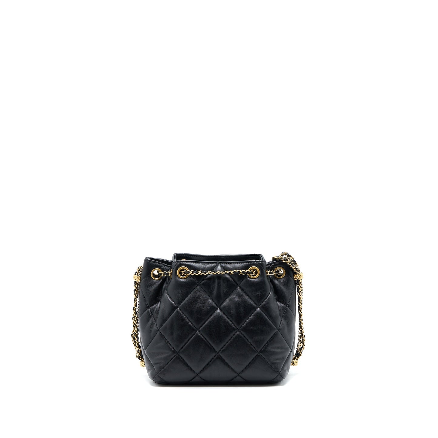 Chanel Drawstring Bucket Bag Lambskin Black GHW (Microchip)