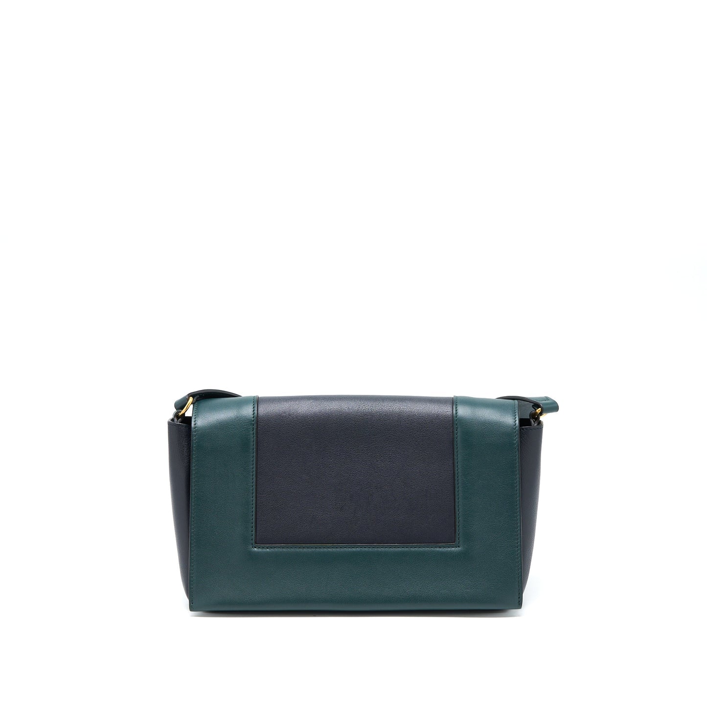 Celine Frame Purse Calfskin Navy/Dark Green