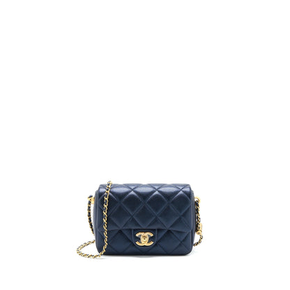 Chanel 21K My Perfect Mini Flap Bag Caviar Black Brushed GHW (Microchip)