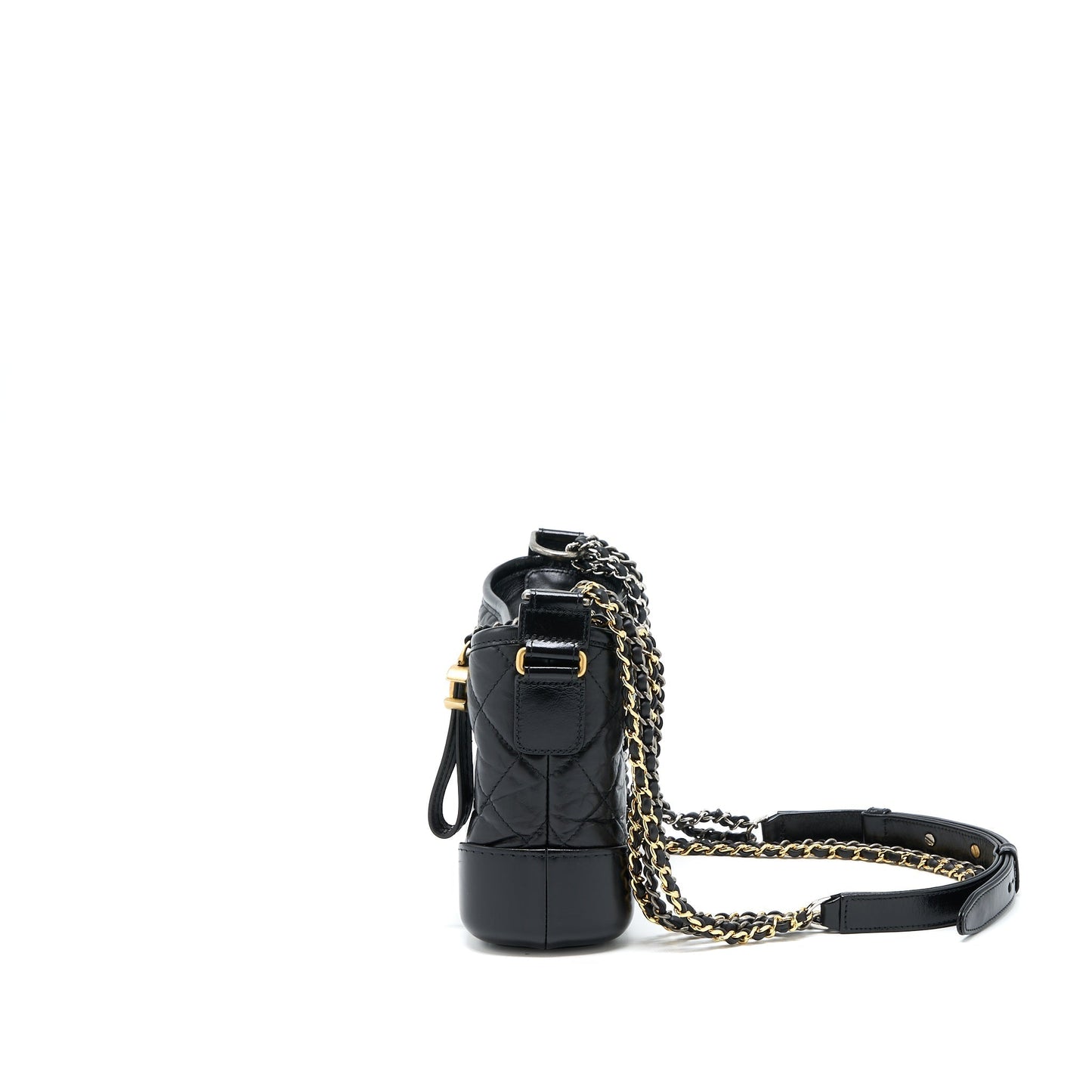 Chanel Small Gabrielle Hobo Bag Aged Calfskin Black Multicolour Hardware