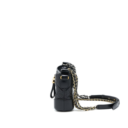 Chanel Small Gabrielle Hobo Bag Aged Calfskin Black Multicolour Hardware