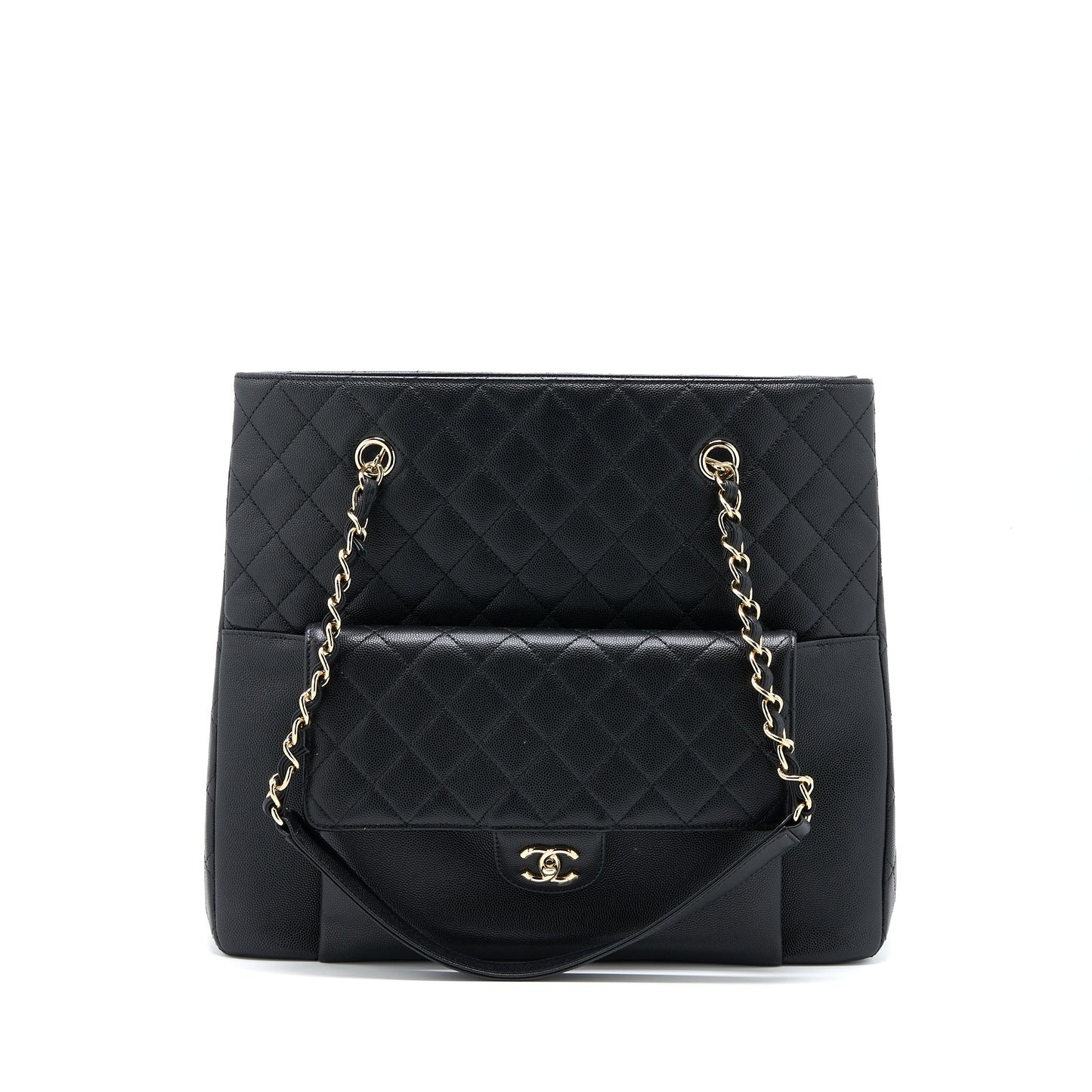 Chanel 19C Large Shopping Tote Bag Caviar Black LGHW