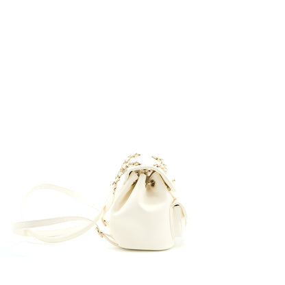 Chanel Duma Mini Backpack Lambskin White LGHW (Microchip)