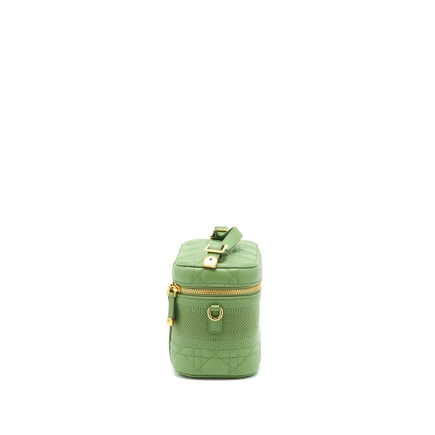 Dior Small Diortravel Vanity Case Cannage Lambskin Green