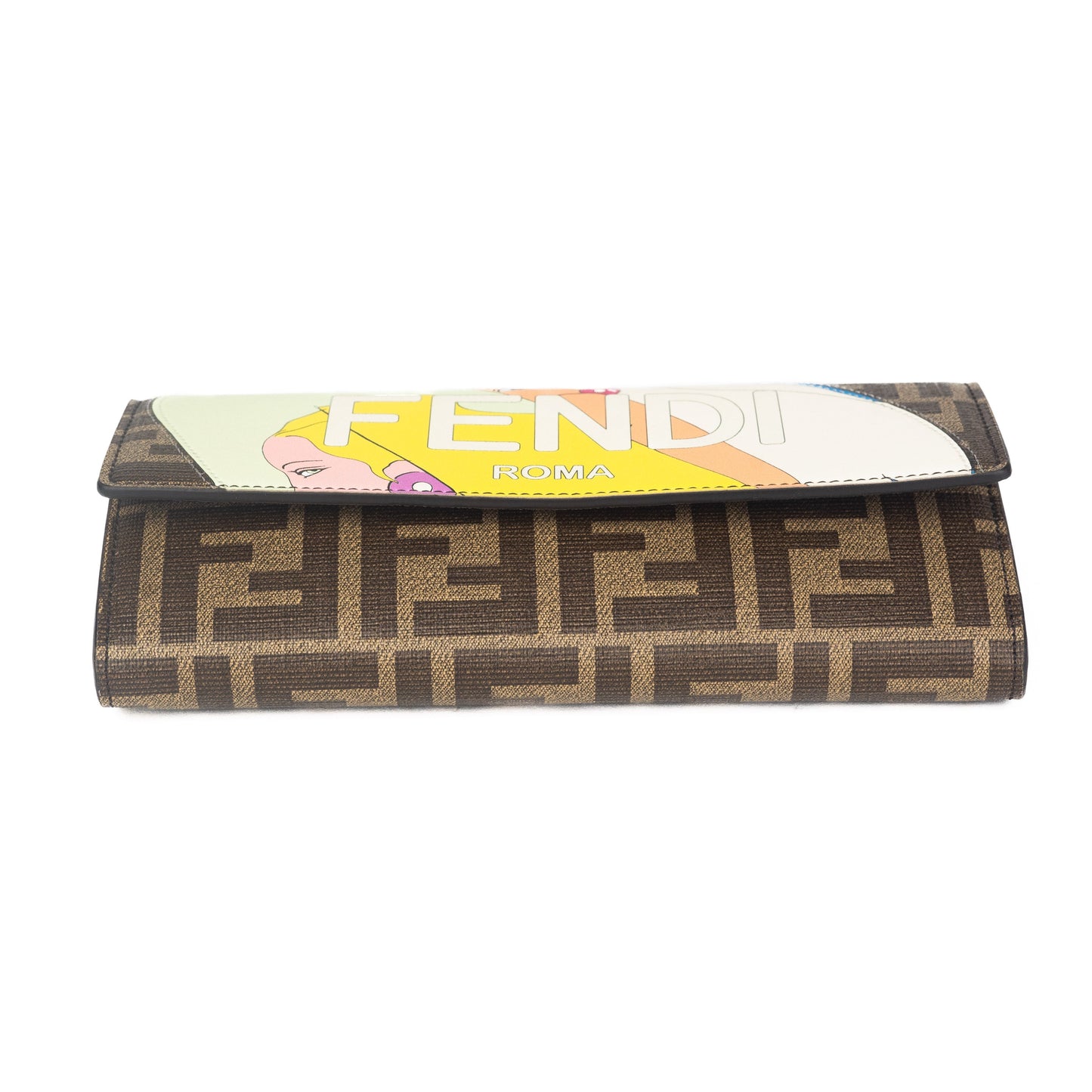 Fendi Continental Brown Wallet on Chain