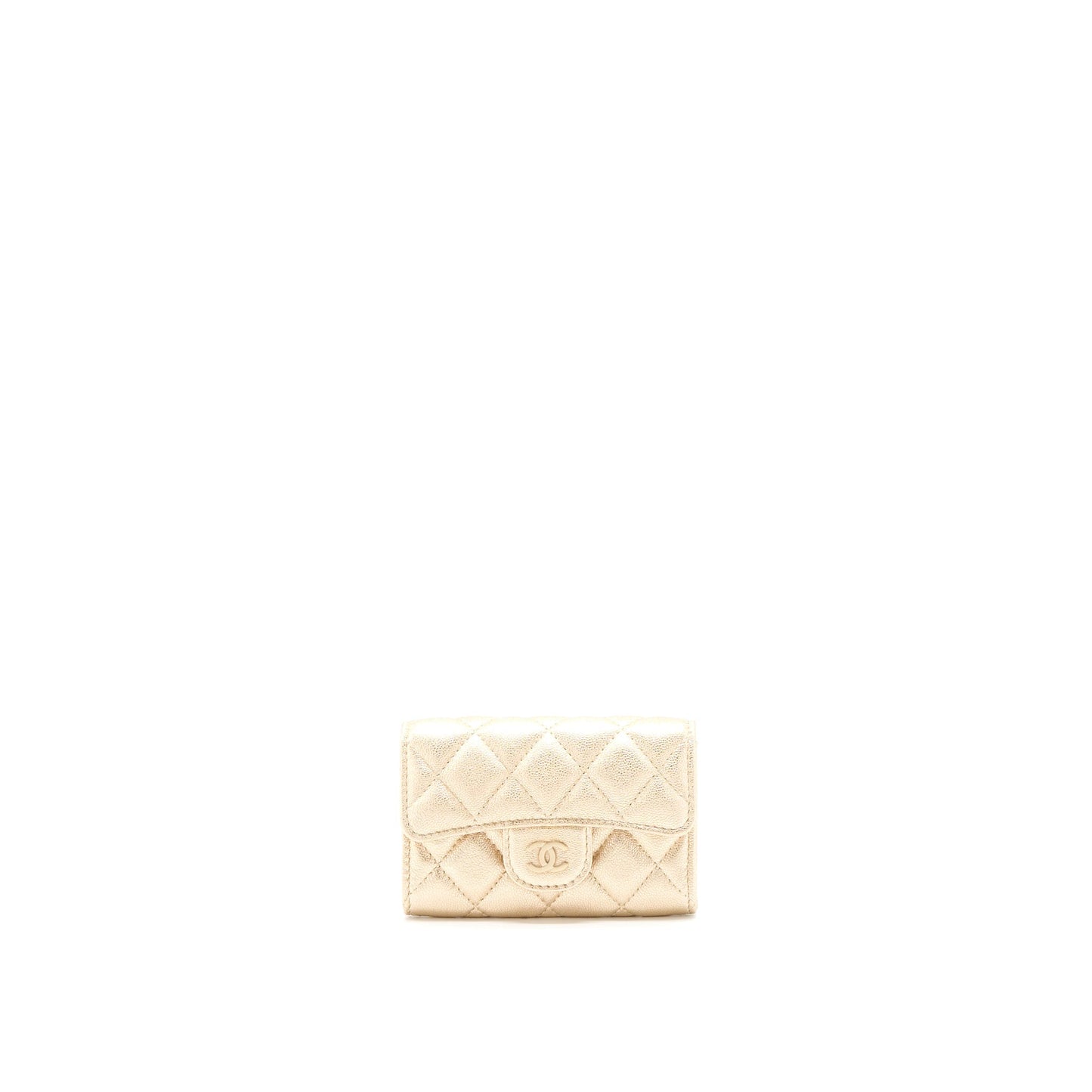 Chanel Quilted Classic Flap Card Holder Lambskin Gold LGHW