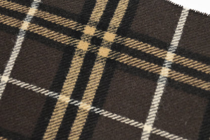 Burberry Scarf in Dark Brown Checked Merino Wool and Cashmere