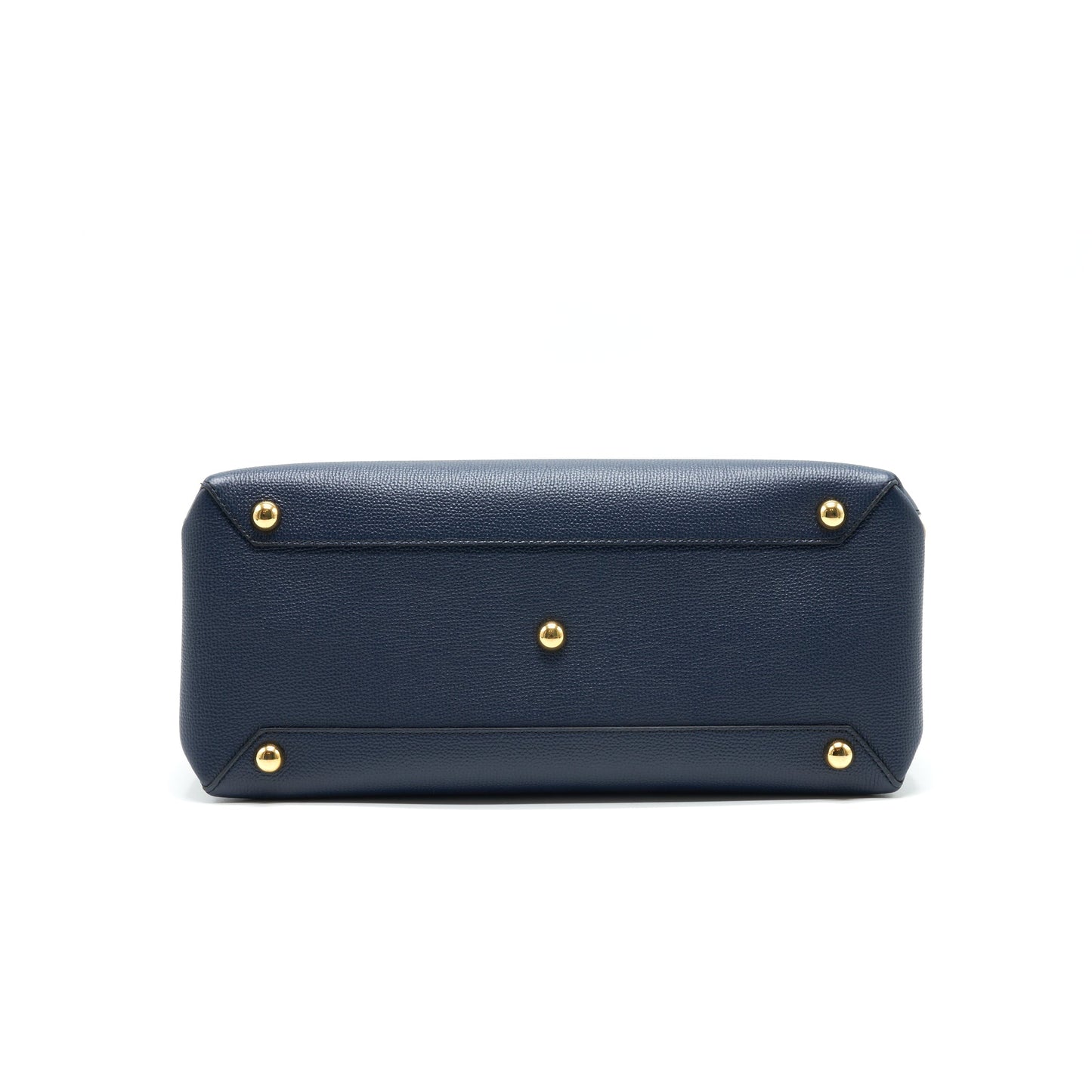 Burberry Leather/ Canvas Tote Purse Navy