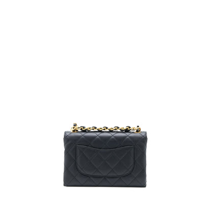 Chanel Handle Flap Bag Calfskin Black Brushed GHW (Microchip)