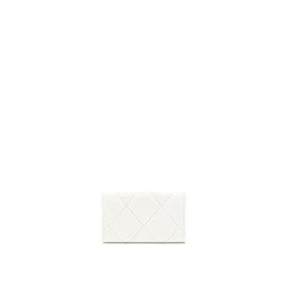 Chanel 19 Flap Card Holder Lambskin White Brushed GHW (Microchip)