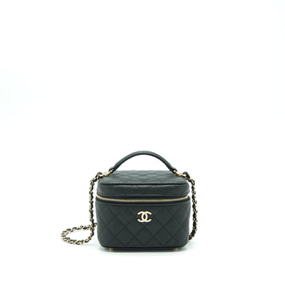 Chanel 22S Top Handle Vanity Caviar Black LGHW (Microchip)