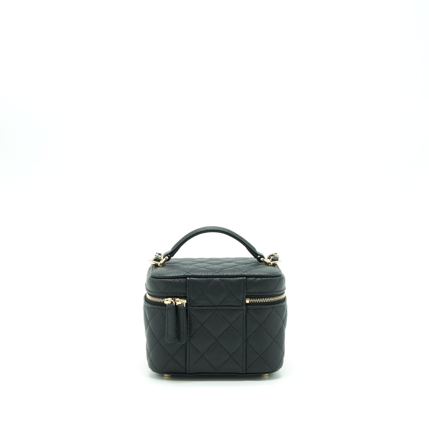 Chanel 22S Top Handle Vanity Caviar Black LGHW (Microchip)