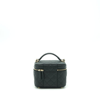 Chanel 22S Top Handle Vanity Caviar Black LGHW (Microchip)
