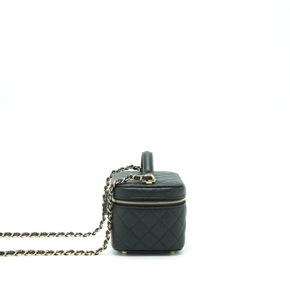 Chanel 22S Top Handle Vanity Caviar Black LGHW (Microchip)