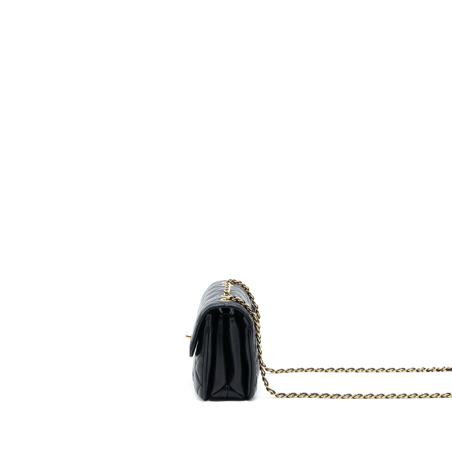 Chanel Seasonal Flap Bag Lambskin Black Brushed GHW