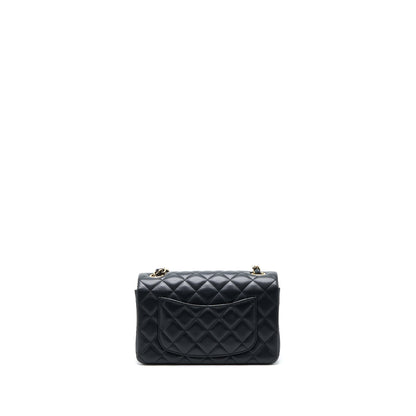 Chanel Classic Mini Rectangular Flap Bag Lambskin Black LGHW (Microchip)