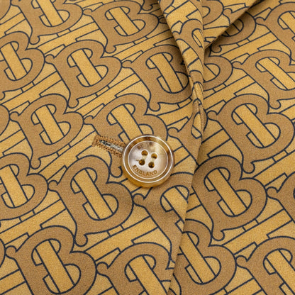 Burberry Size IT36 Monogram Print Slim-Fit Blazer Silk Tawny