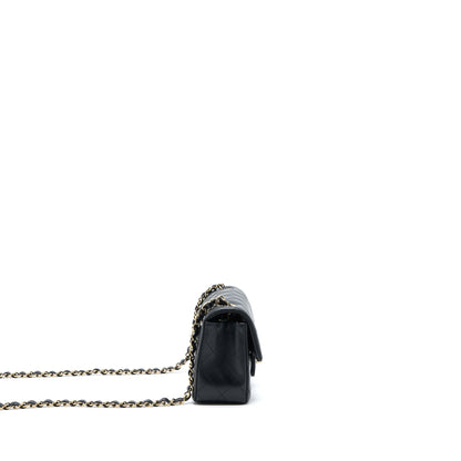 Chanel Classic Mini Rectangular Flap Bag Lambskin Black LGHW (Microchip)