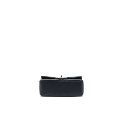 Chanel Classic Mini Rectangular Flap Bag Lambskin Black LGHW (Microchip)