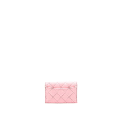 Chanel Classic Flap Card Holder Caviar Light Pink LGHW