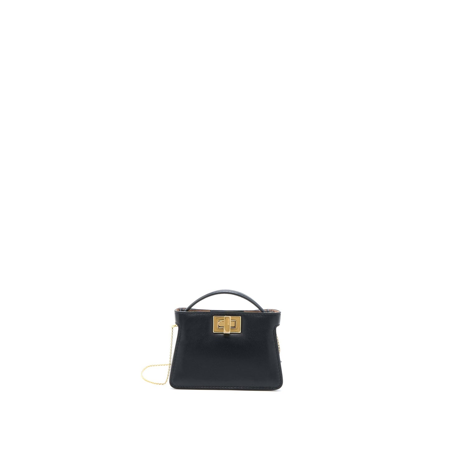 Fendi Nano Peekaboo Charm Lambskin Black