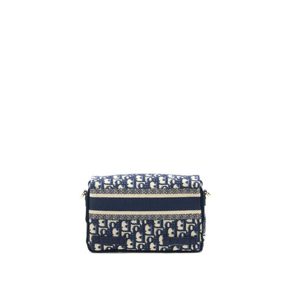 Dior Small Diorcamp Purse Blue Oblique Embroidery