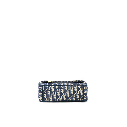 Dior Small Diorcamp Purse Blue Oblique Embroidery
