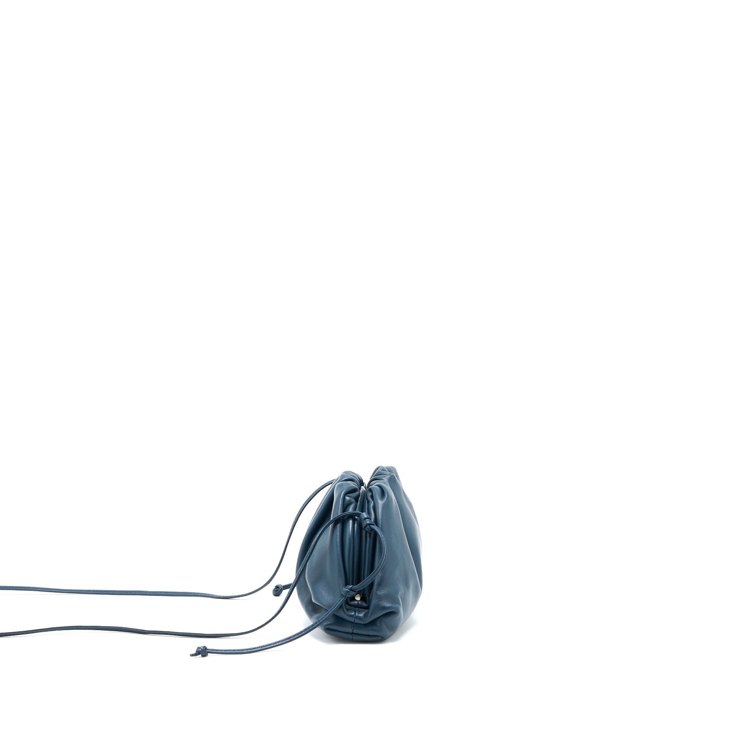 Bottega Veneta Mini Pouch Calfskin Dark Blue