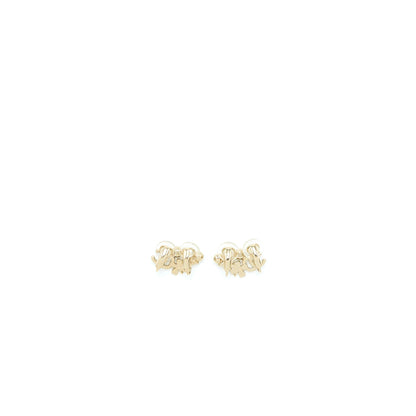 Chanel CC Logo Flower Ear Clip Crystal/Pearl Light Gold Tone