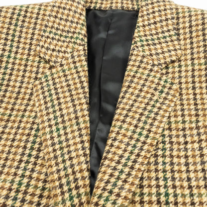 Celine Size 34 Houndstooth Blazer Wool Brown/Green