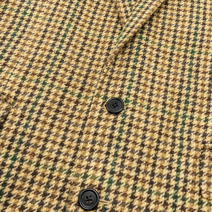 Celine Size 34 Houndstooth Blazer Wool Brown/Green