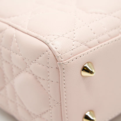 CHRISTIAN DIOR SMALL LADY DIOR LIGHT PINK LAMBSKIN GHW