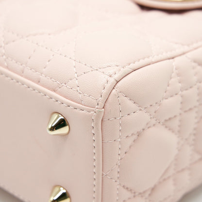 CHRISTIAN DIOR SMALL LADY DIOR LIGHT PINK LAMBSKIN GHW