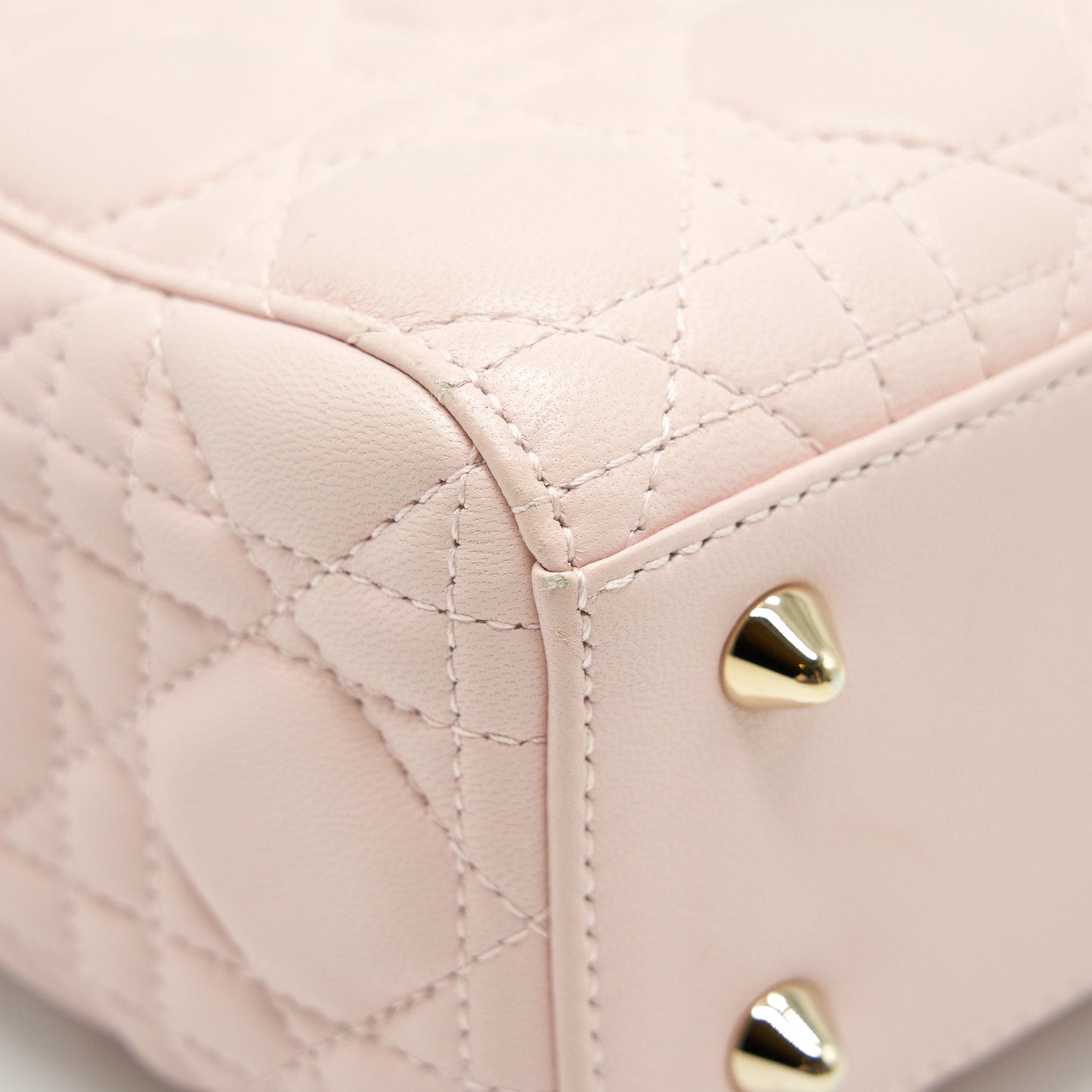 CHRISTIAN DIOR SMALL LADY DIOR LIGHT PINK LAMBSKIN GHW