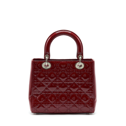 Dior Medium Lady Dior Patent Red