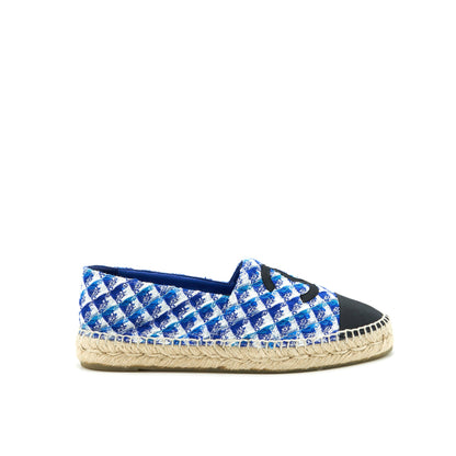 Chanel Espadrilles Size38 Black/Blue Tweed