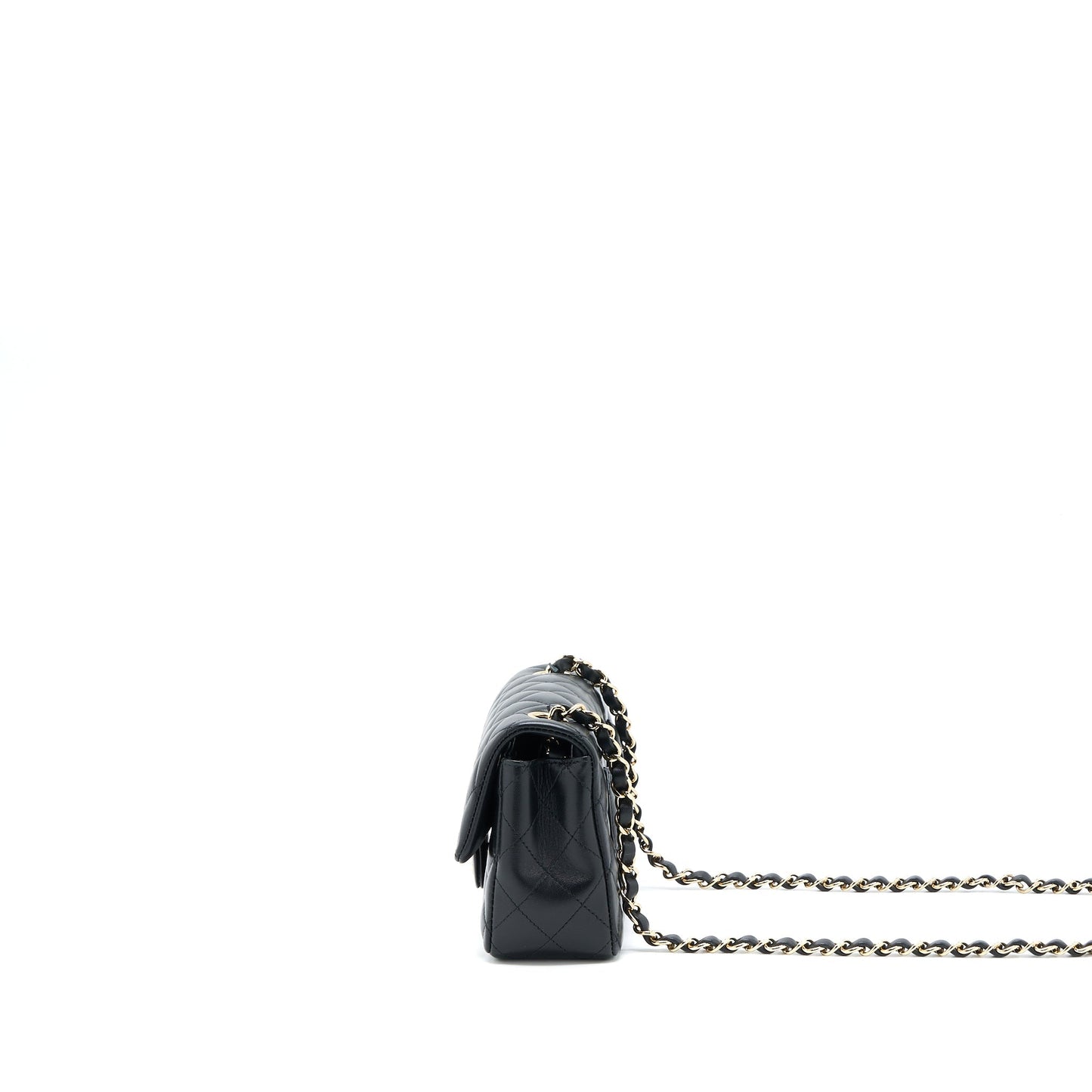 Chanel Mini Rectangular Flap Bag Lambskin Black LGHW